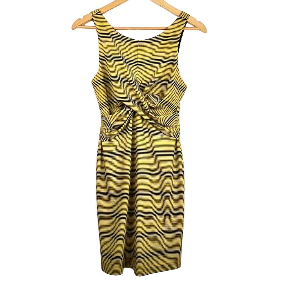 Bar III Yellow & Black Criss Cross Bodycon Dress Small